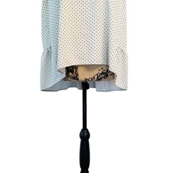 Who What Wear White Black Polka Dot Ruffle Tank Size XXL 2 0164 - Picture 3 of 6